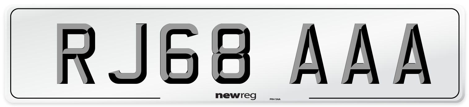 RJ68 AAA Number Plate from New Reg